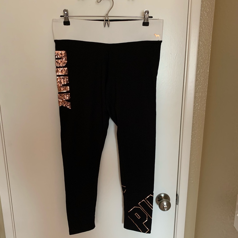 | VS PINK |   NWOT - Rose Gold Sequin Yoga Legging